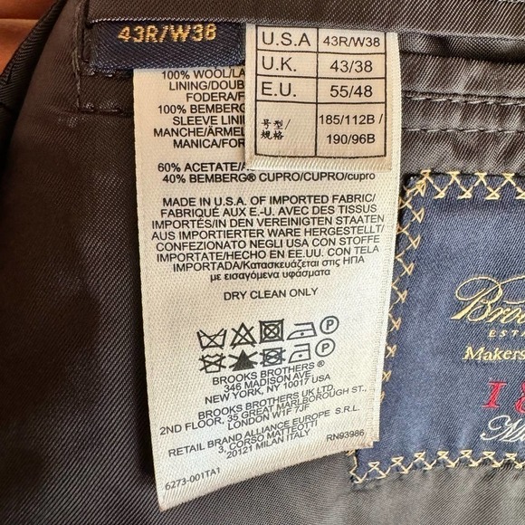 BROOKS BROTHERS SaxXon Sport Blazer Mens 43R Gray 100% Wool 1818 Madison - Picture 7 of 11